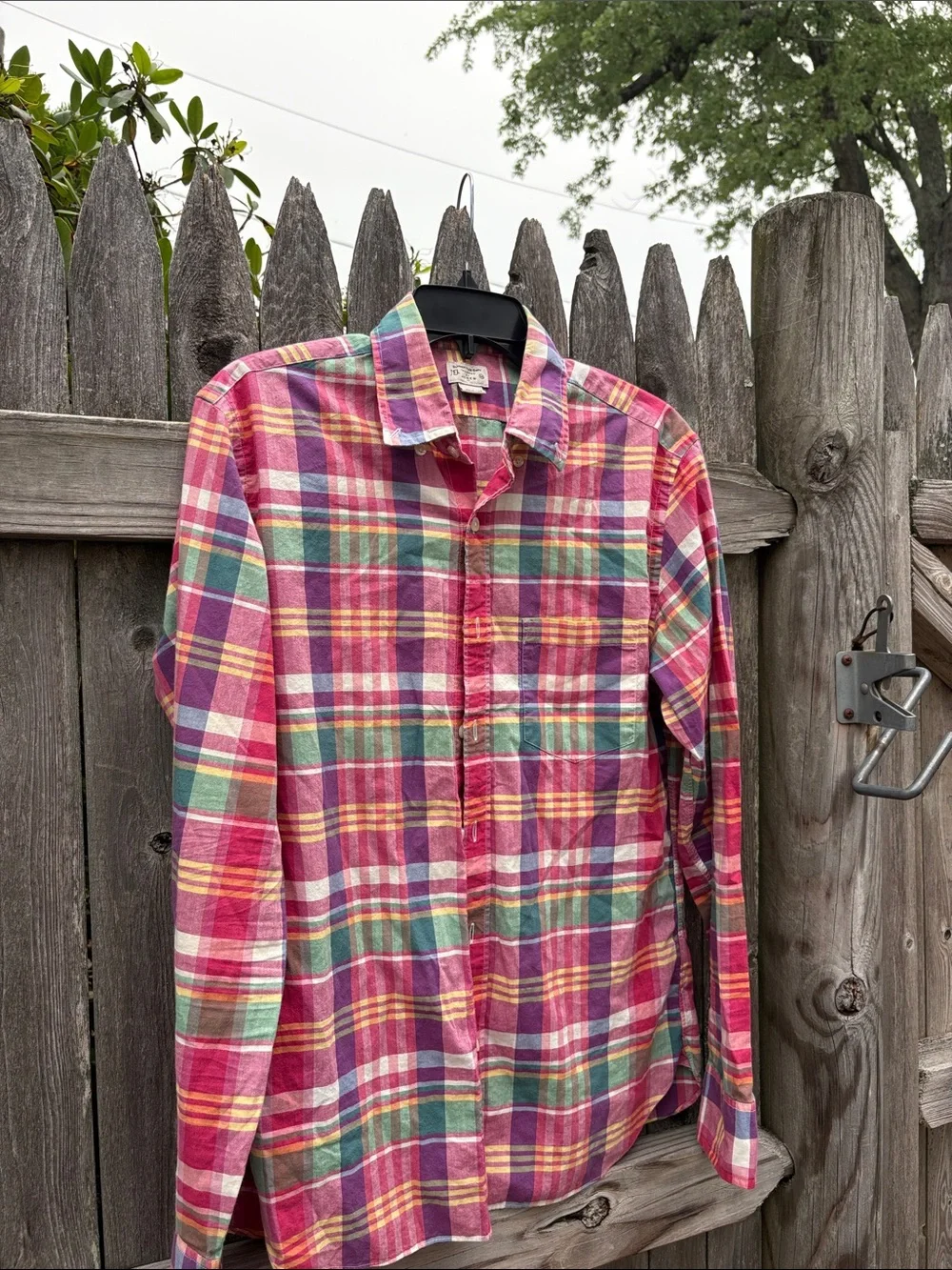 J. Crew medium summer plaid cotton shirt!